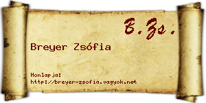 Breyer Zsófia névjegykártya